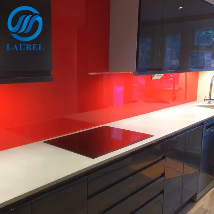 back painted backsplash red back painted backsplash red